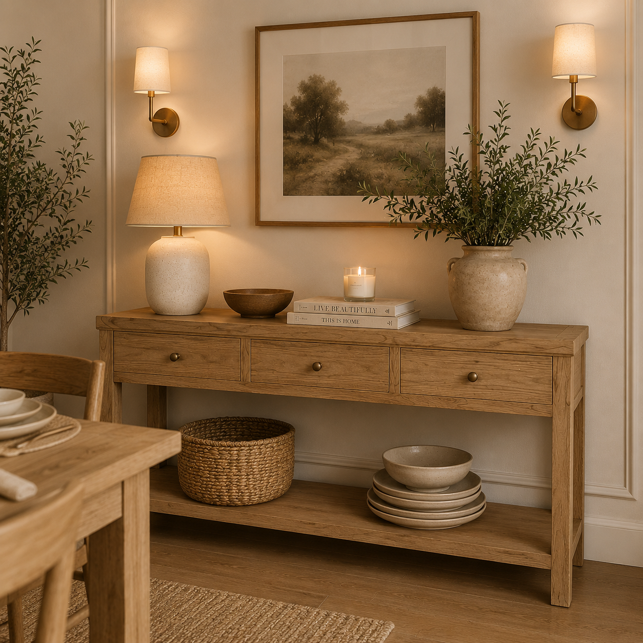 console 3 drawers